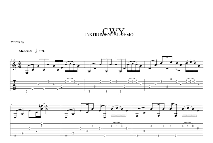 transcribe your song into accurate guitar pro tabs